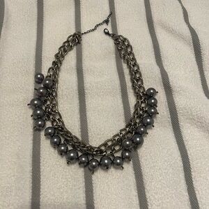 Vintage, Chain Ball Necklace, Pewter Color, Free w Bundle